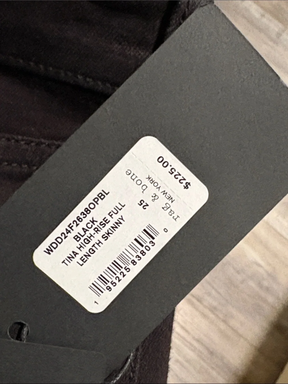 NEW ! NWT RAG & BONE Nina High-Rise Skinny Jeans Black 25